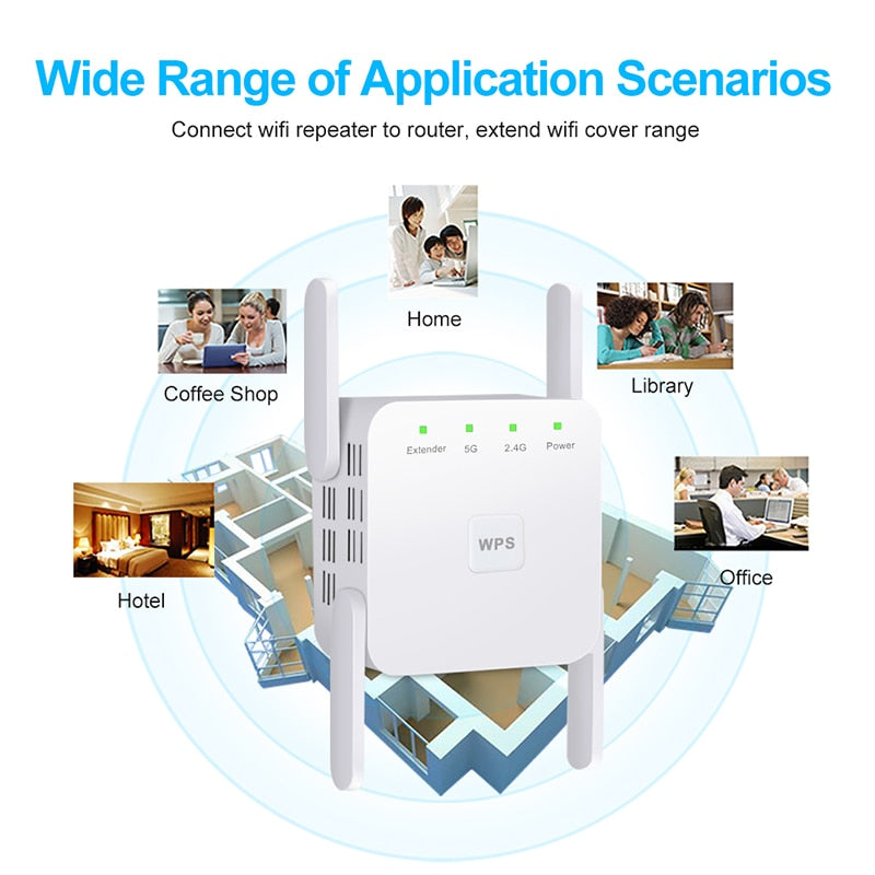 Repetidor WiFi Wireless 2.4G 5Ghz 1200Mbps